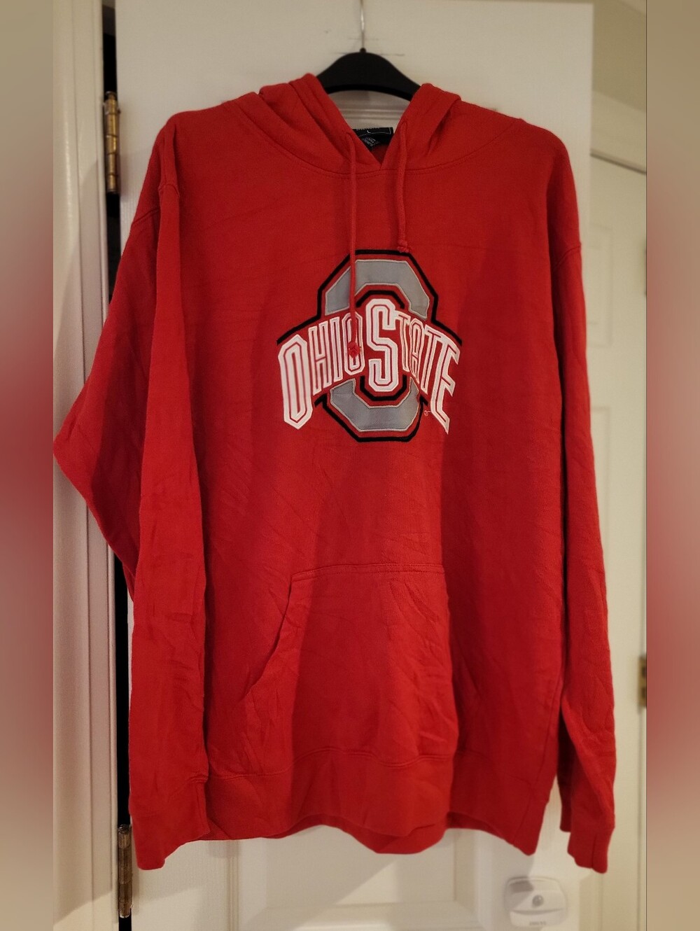 J. America Red Pullover Hoodie with Center Logo